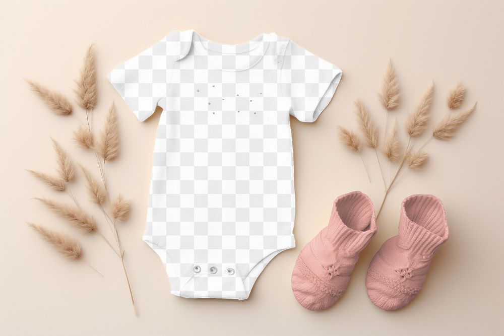 Baby clothes, png transparent mockup