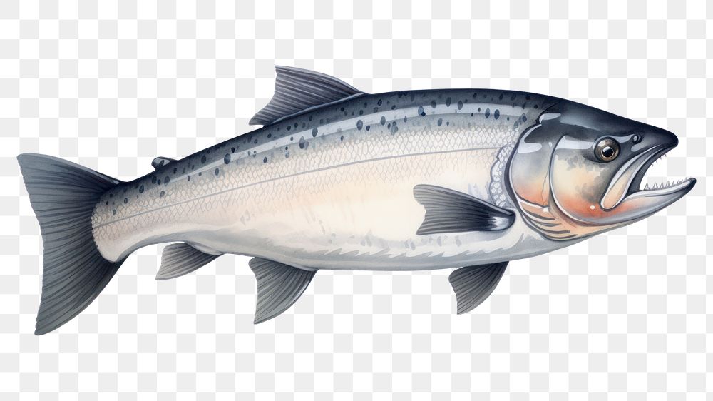 PNG Salmon fish animal white background seafood. 