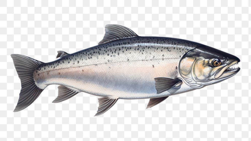 PNG Salmon fish animal white background seafood. AI generated Image by rawpixel.