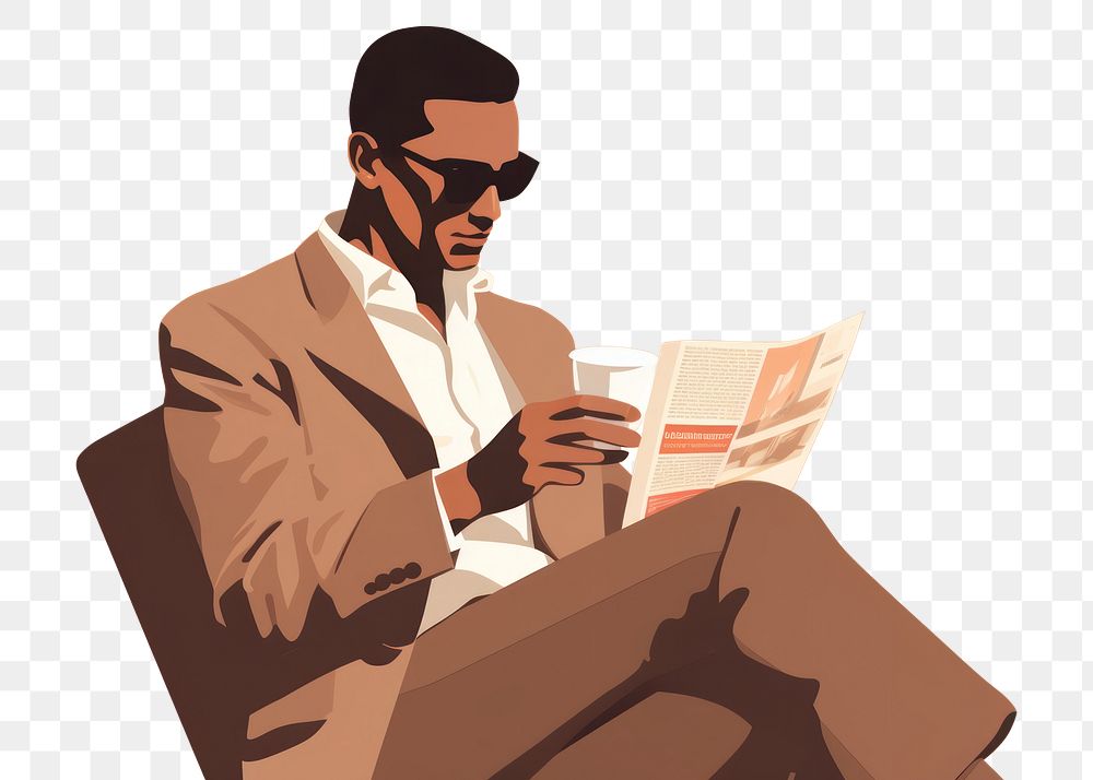 PNG Reading sitting paper adult. AI generated Image by rawpixel.