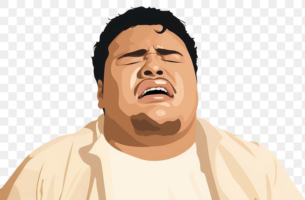 PNG Plus size male crying adult frustration portrait. AI generated Image by rawpixel.