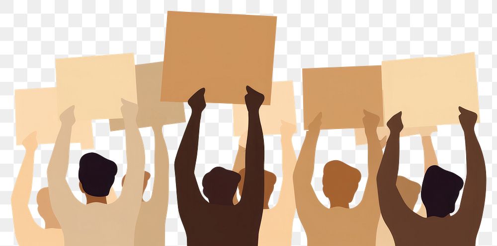 PNG Protesting protest adult togetherness. AI generated Image by rawpixel.