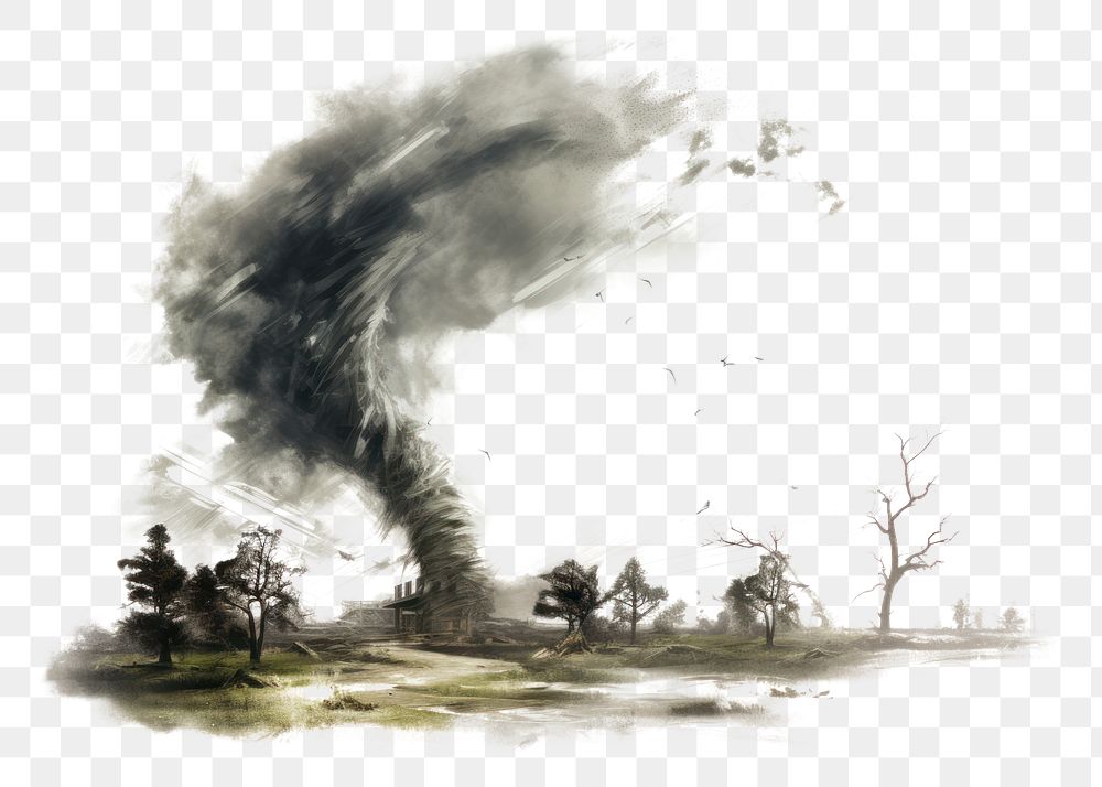 PNG Tornado strom outdoors drawing nature. AI generated Image by rawpixel.