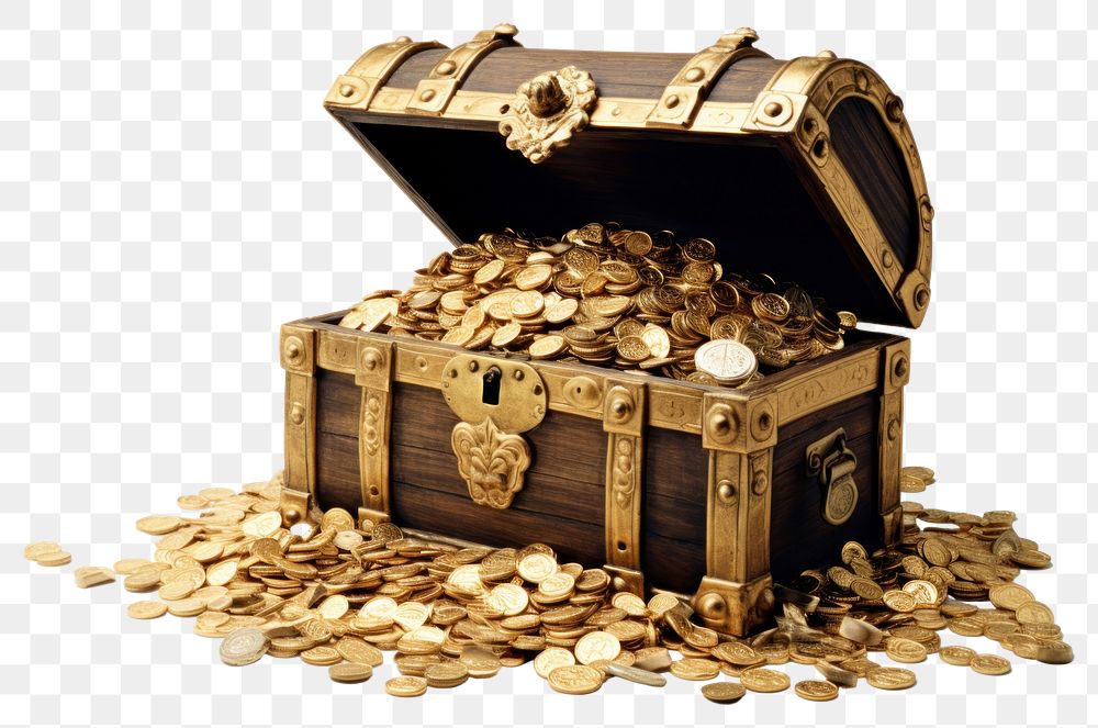 PNG Treasure chest treasure investment container. AI generated Image by rawpixel.