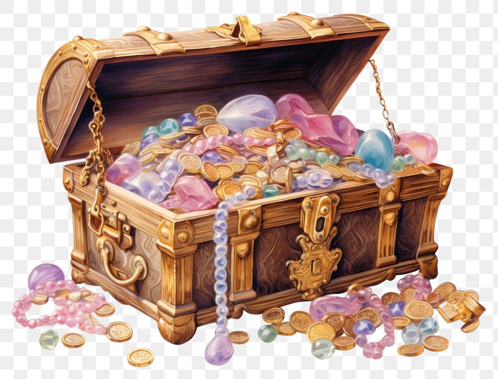 PNG Treasure chest treasure container abundance. AI generated Image by rawpixel.