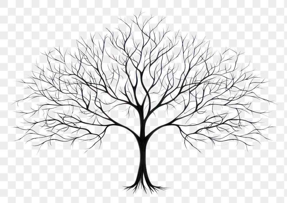 PNG Tree silhouette drawing sketch tree. AI generated Image by rawpixel.