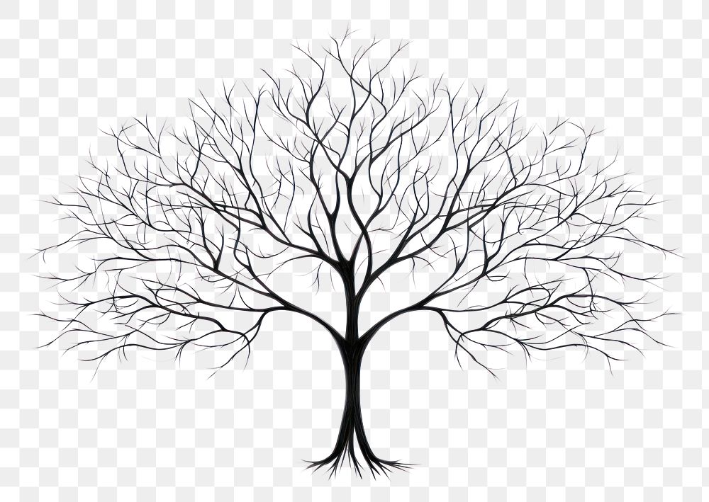 PNG Tree silhouette drawing sketch tree. 