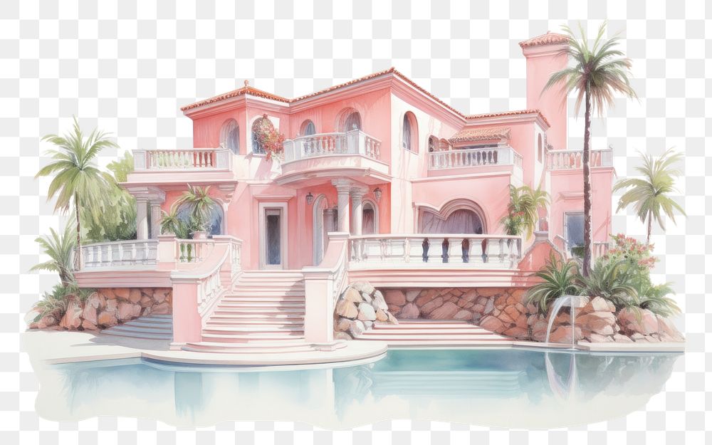 PNG Villa architecture building hacienda. AI generated Image by rawpixel.