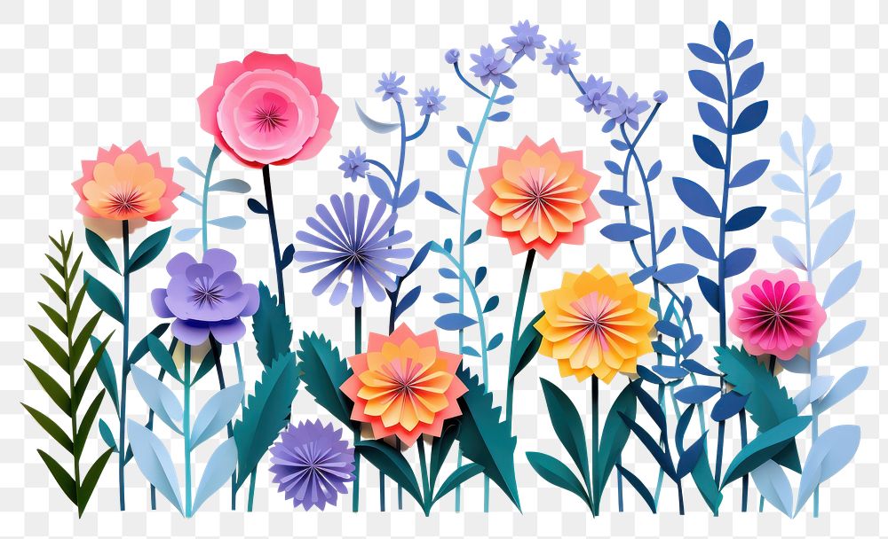 PNG Flower garden pattern plant paper. AI generated Image by rawpixel.