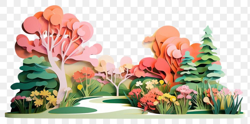 PNG Landscape garden outdoors flower plant. AI generated Image by rawpixel.