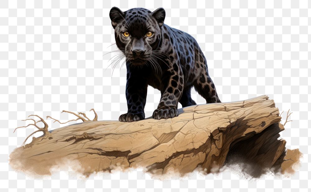 PNG Black panther wildlife leopard animal. 