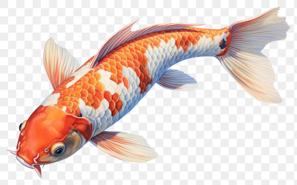 PNG Fish koi goldfish animal. AI generated Image by rawpixel.