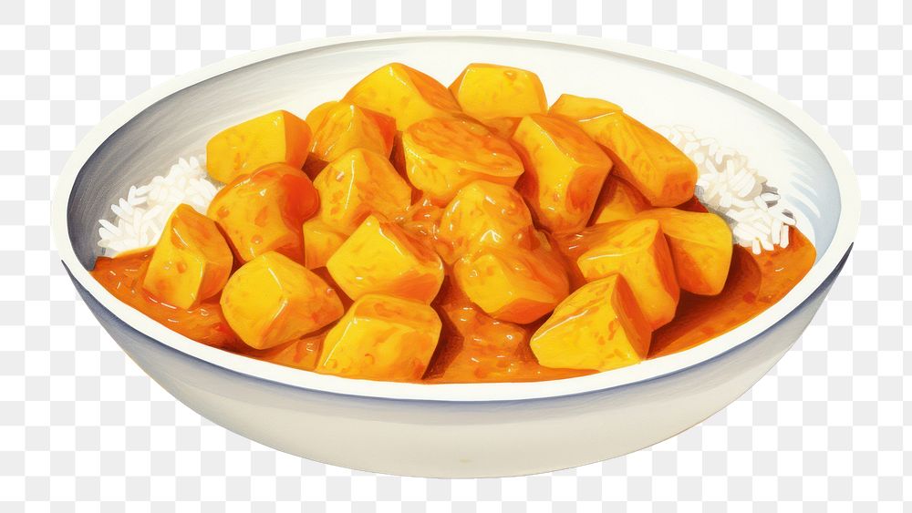 PNG Japanese curry vegetable pumpkin plate. AI generated Image by rawpixel.