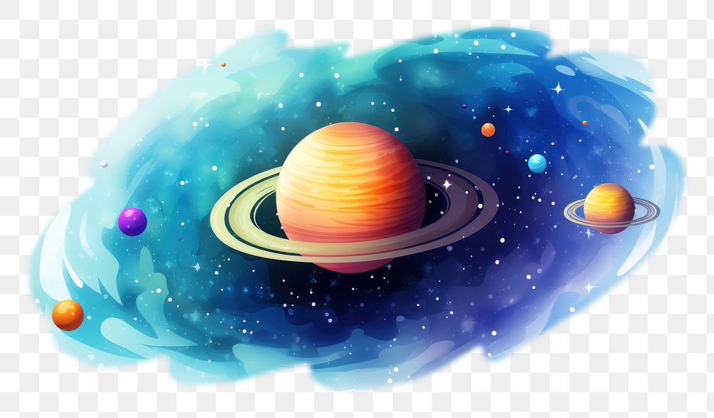 PNG Galaxy cartoon astronomy universe planet. AI generated Image by rawpixel.