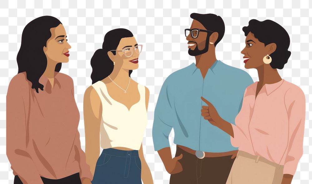 PNG Diverse people talking glasses adult. AI generated Image by rawpixel.