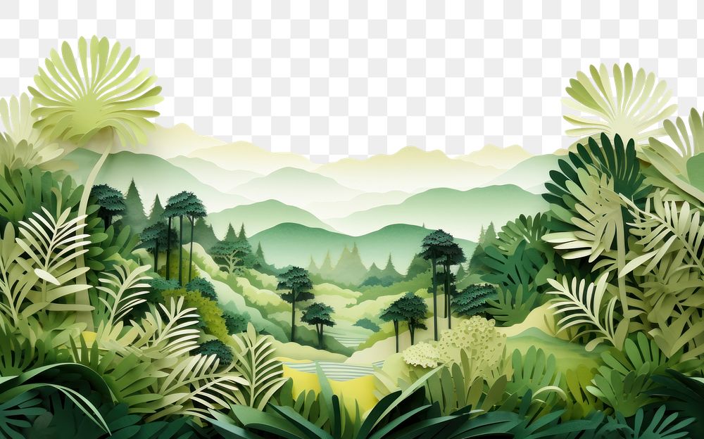 PNG Landscape jungle backgrounds vegetation outdoors. AI generated Image by rawpixel.