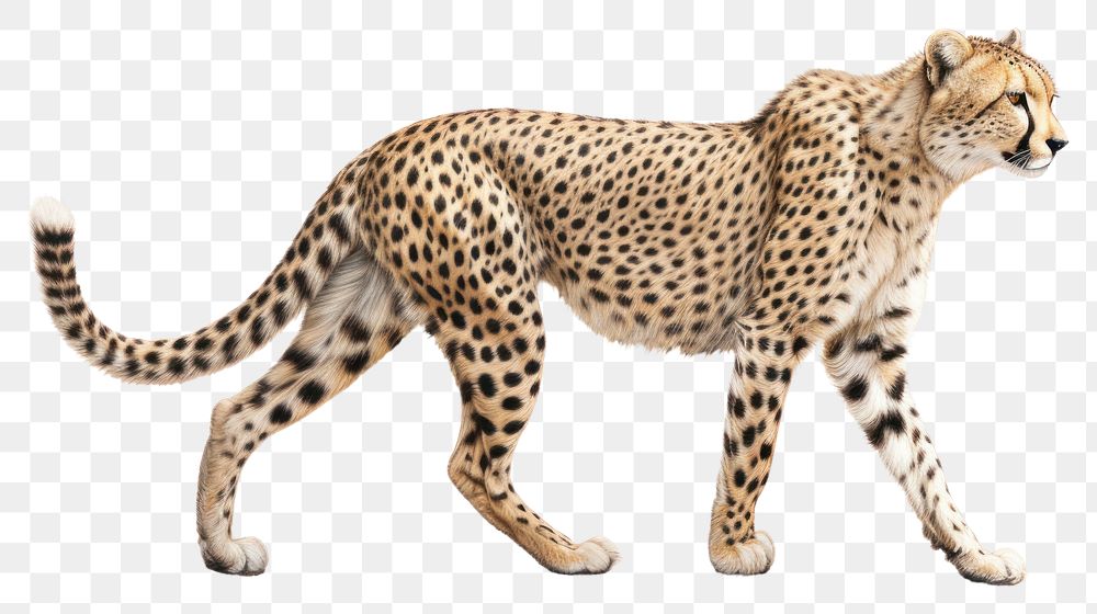 PNG Cheetah wildlife drawing animal. AI generated Image by rawpixel.