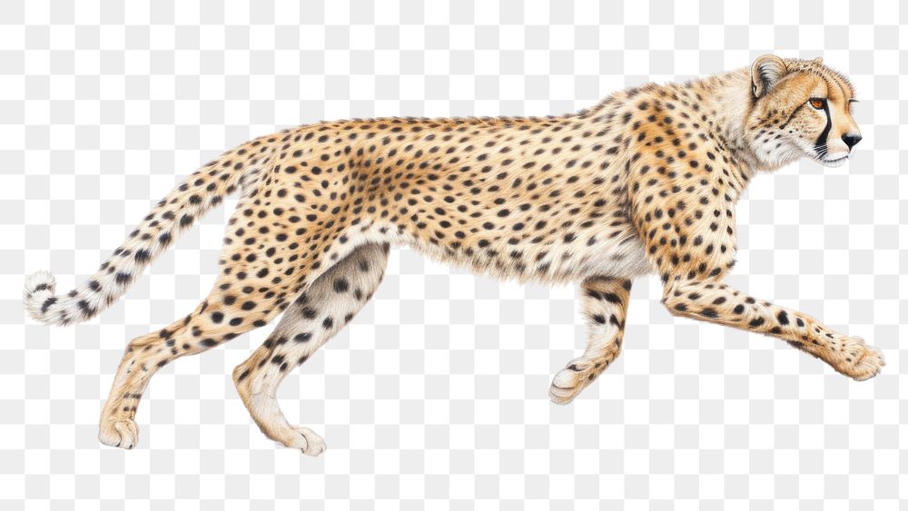 PNG Running Cheetah cheetah wildlife animal. AI generated Image by rawpixel.