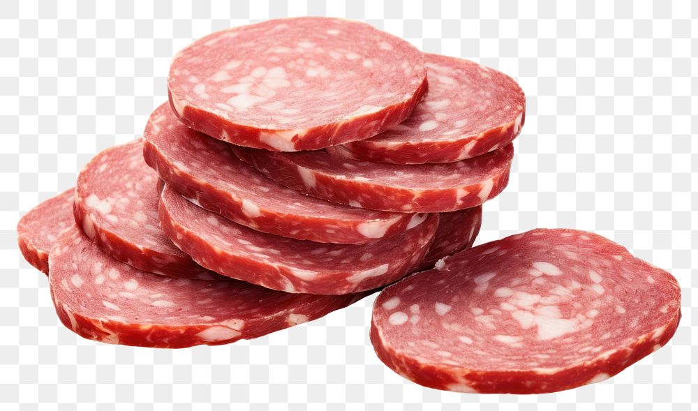 PNG Salami sausage slice meat. AI generated Image by rawpixel.