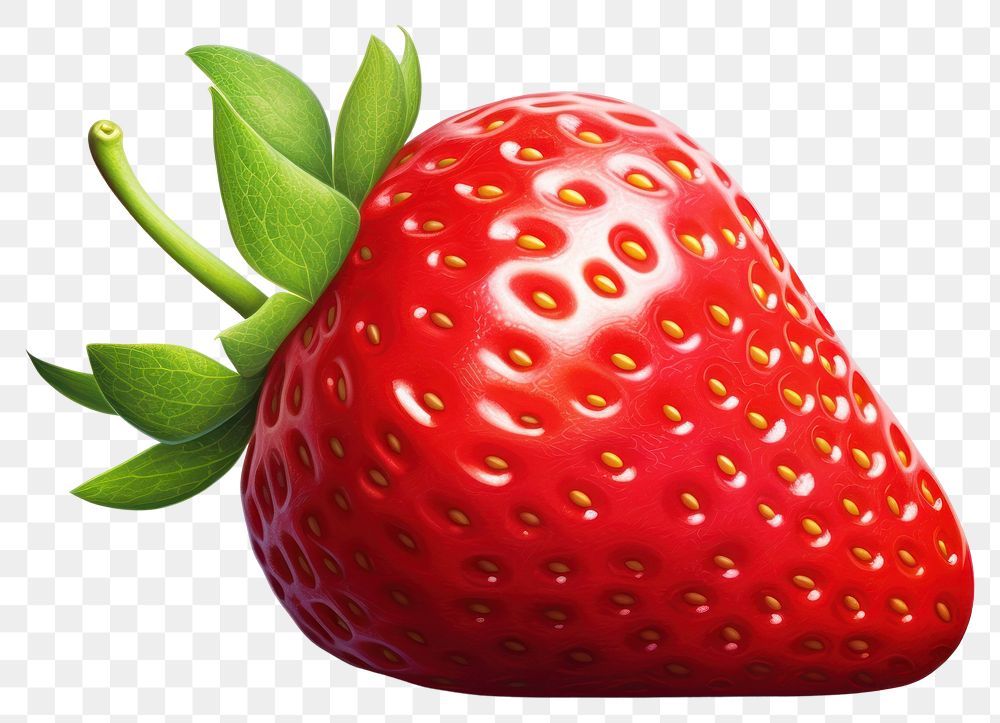PNG Strawberry 2d fruit plant food. AI generated Image by rawpixel.