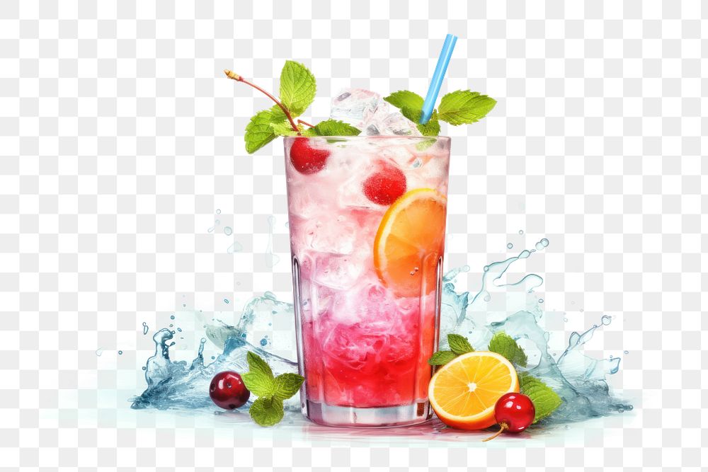 PNG Summer cocktail mojito fruit drink. AI generated Image by rawpixel.