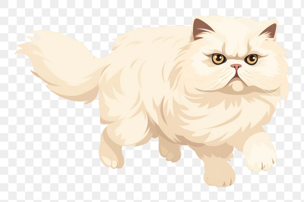 PNG Running persian cat animal mammal pet. 