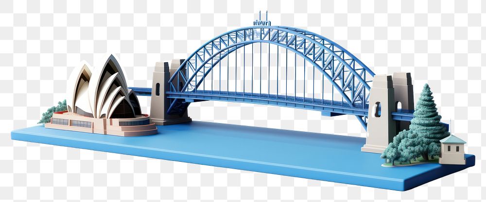 PNG Australia bridge architecture white background. AI generated Image by rawpixel.
