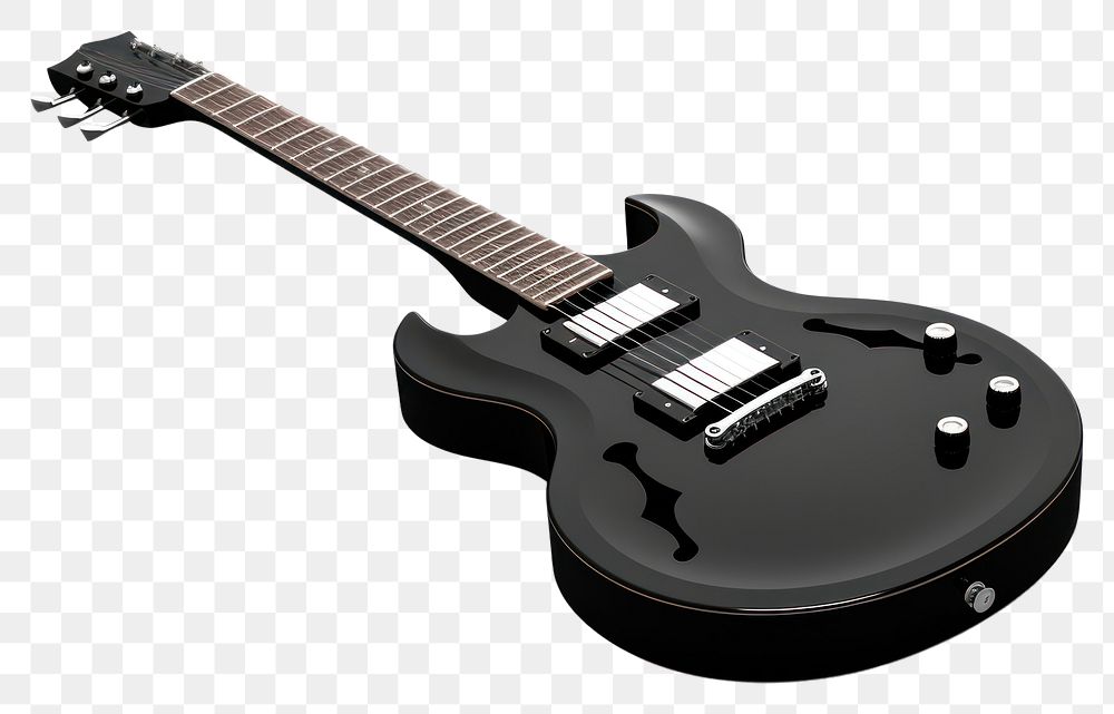 PNG  Electric guitar black white background string. AI generated Image by rawpixel.