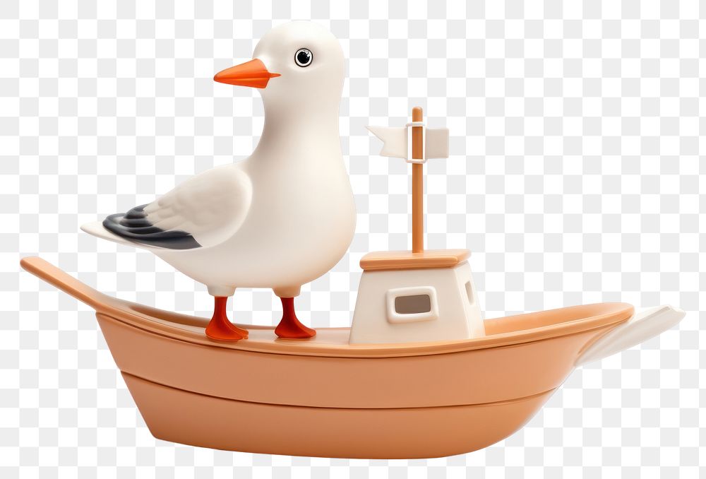 PNG  Seagull animal bird boat. AI generated Image by rawpixel.