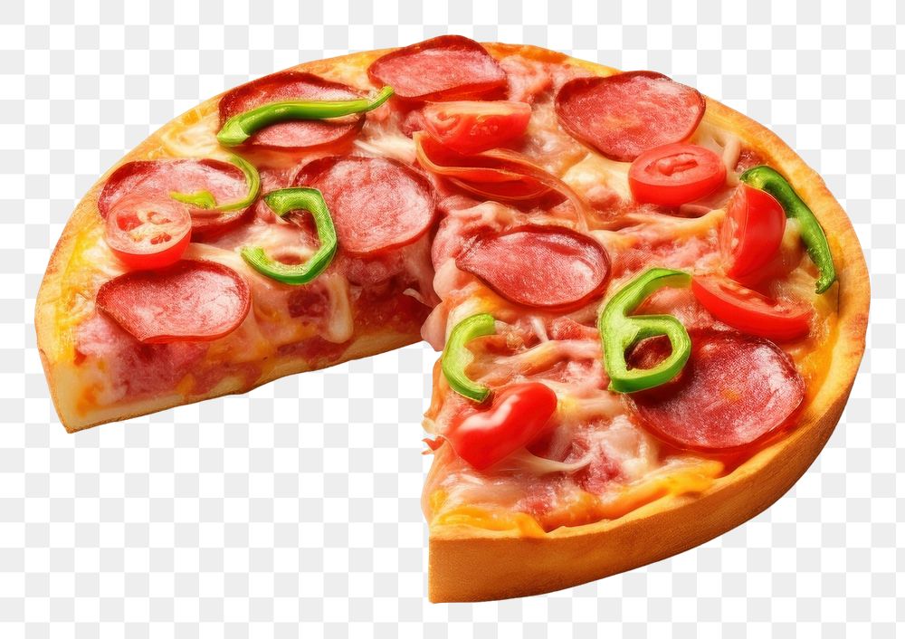 PNG  Pizza salami food ham. AI generated Image by rawpixel.