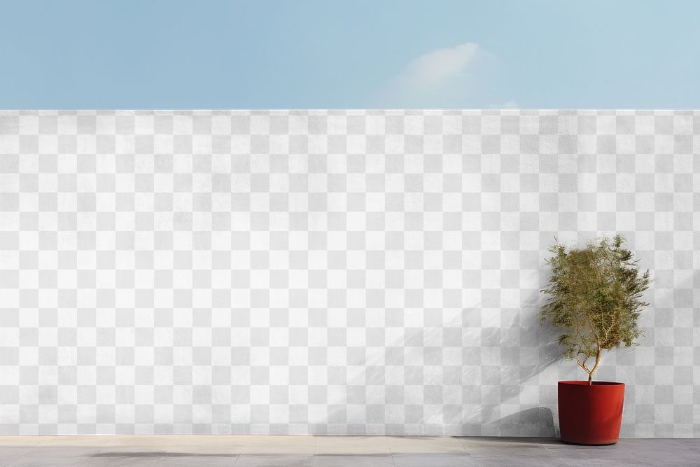 Wall png mockup, transparent design