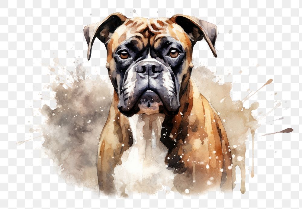 PNG Dog boxer bulldog mammal. AI generated Image by rawpixel.