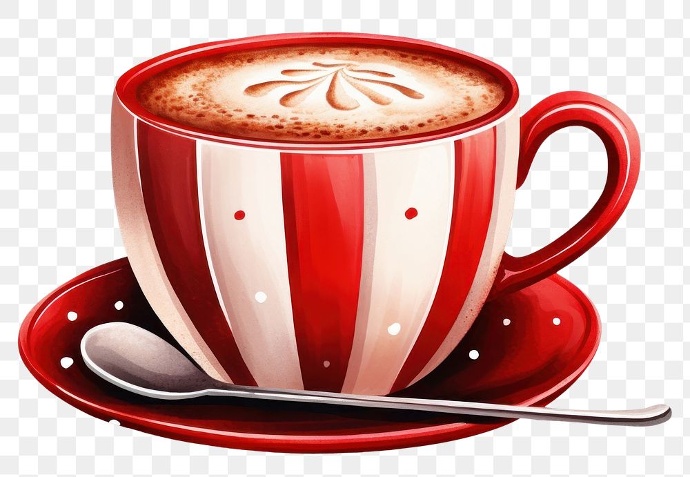 PNG Hot chocolate cup coffee saucer. AI generated Image by rawpixel.