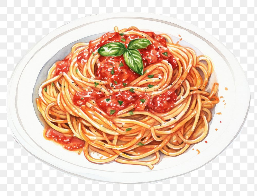 PNG Spaghetti plate pasta food. AI generated Image by rawpixel.