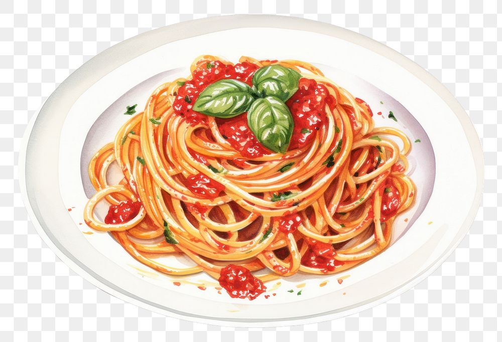 PNG Spaghetti plate pasta food. AI generated Image by rawpixel.