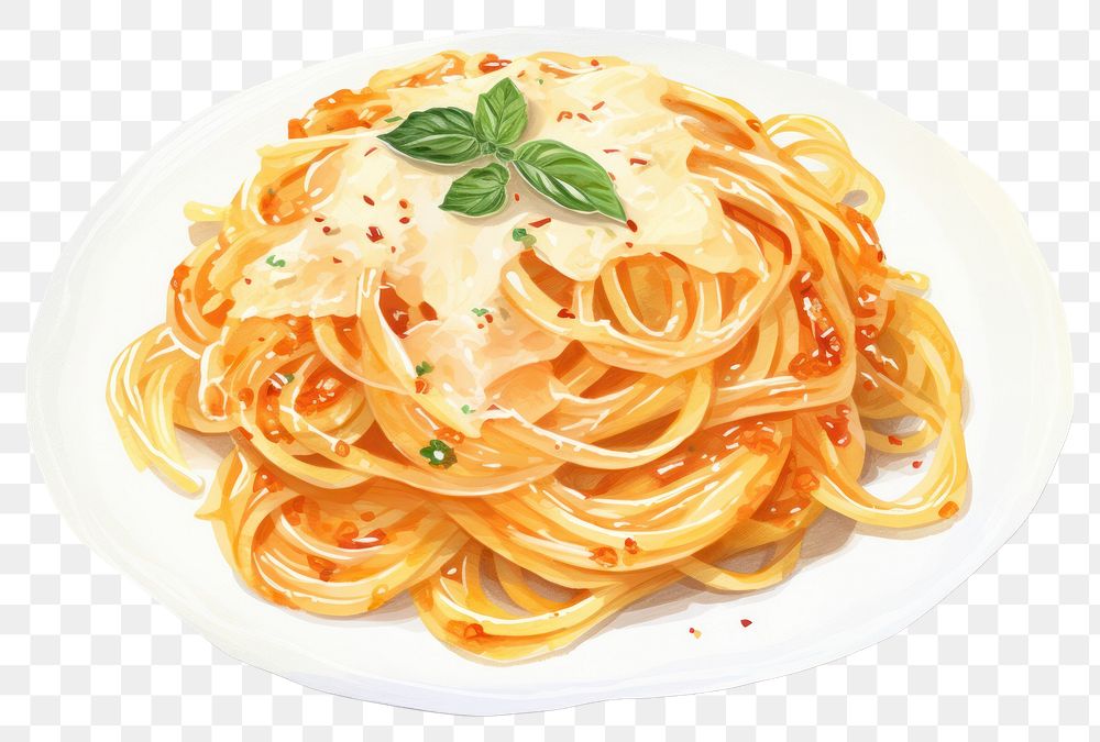 PNG Spaghetti plate pasta food. 