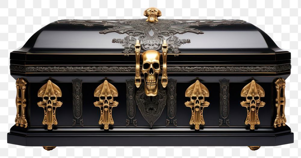 PNG  Black coffin gold white background architecture. AI generated Image by rawpixel.