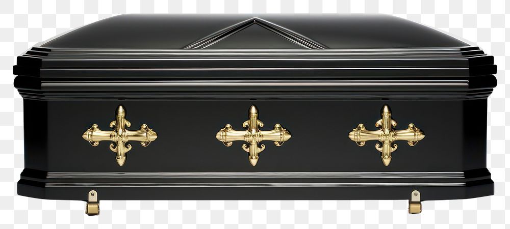 PNG  Black coffin furniture cross gold. AI generated Image by rawpixel.