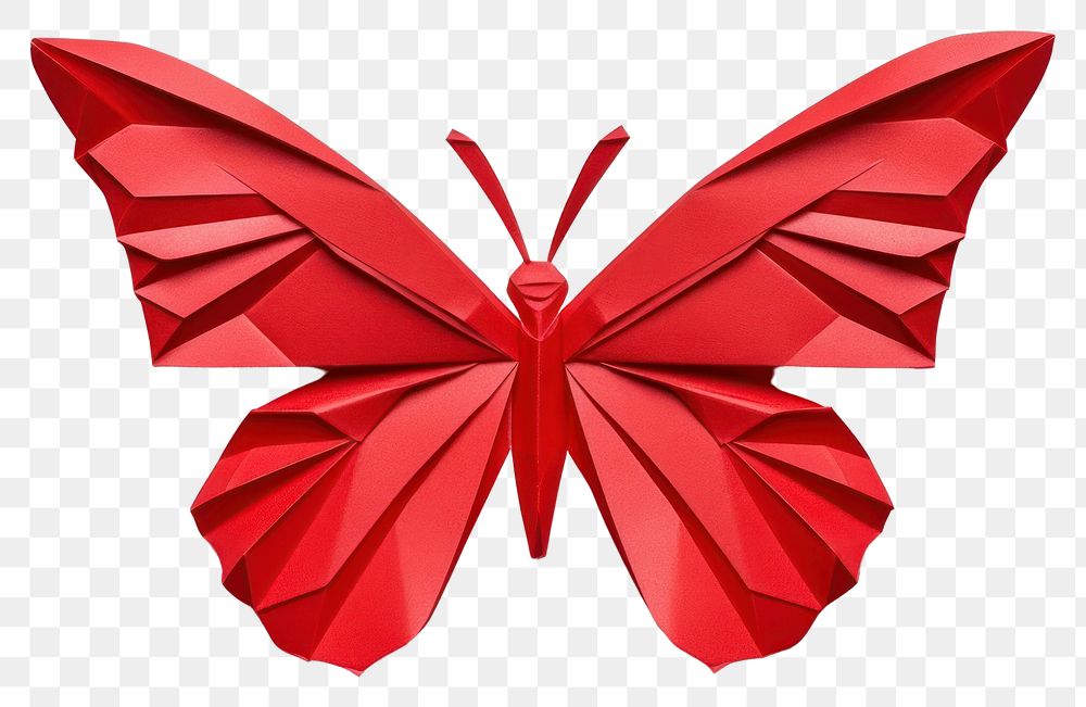 PNG Butterfly origami paper red. 