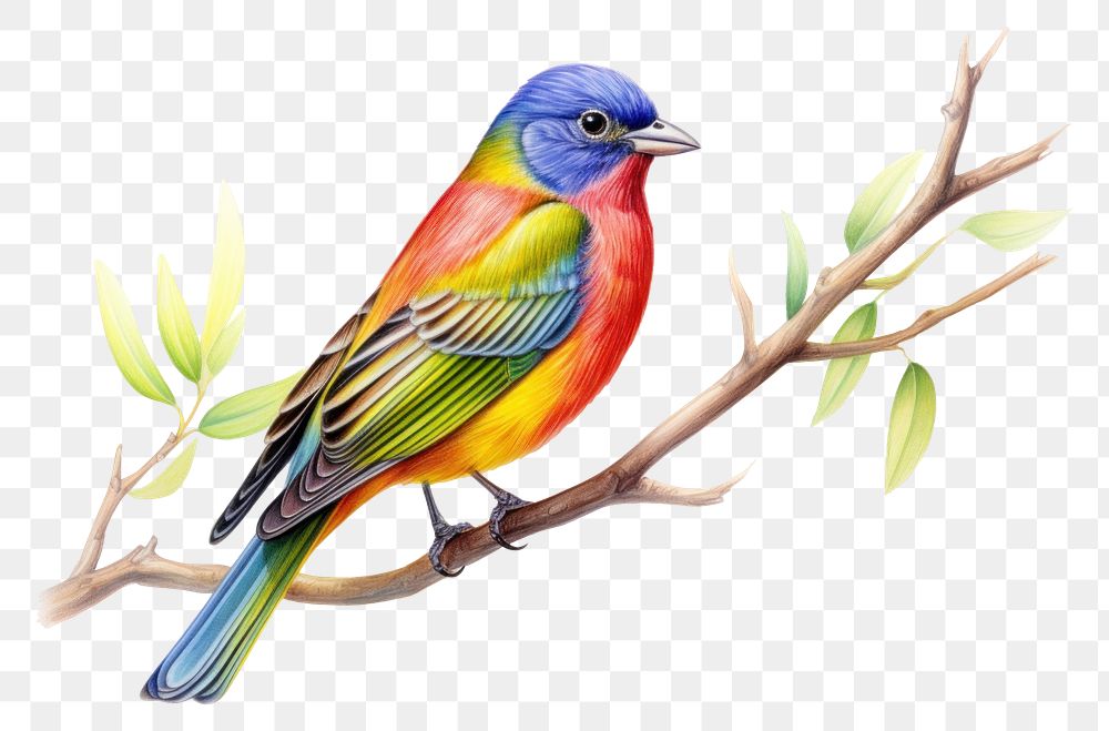 PNG Painted bunting bird drawing animal. 
