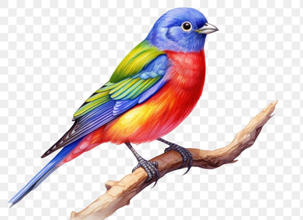 PNG Painted bunting bird drawing animal. AI generated Image by rawpixel.