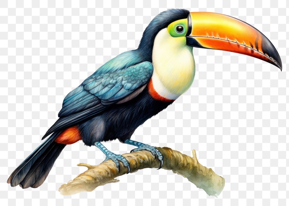 PNG Toco toucan bird drawing animal. AI generated Image by rawpixel.