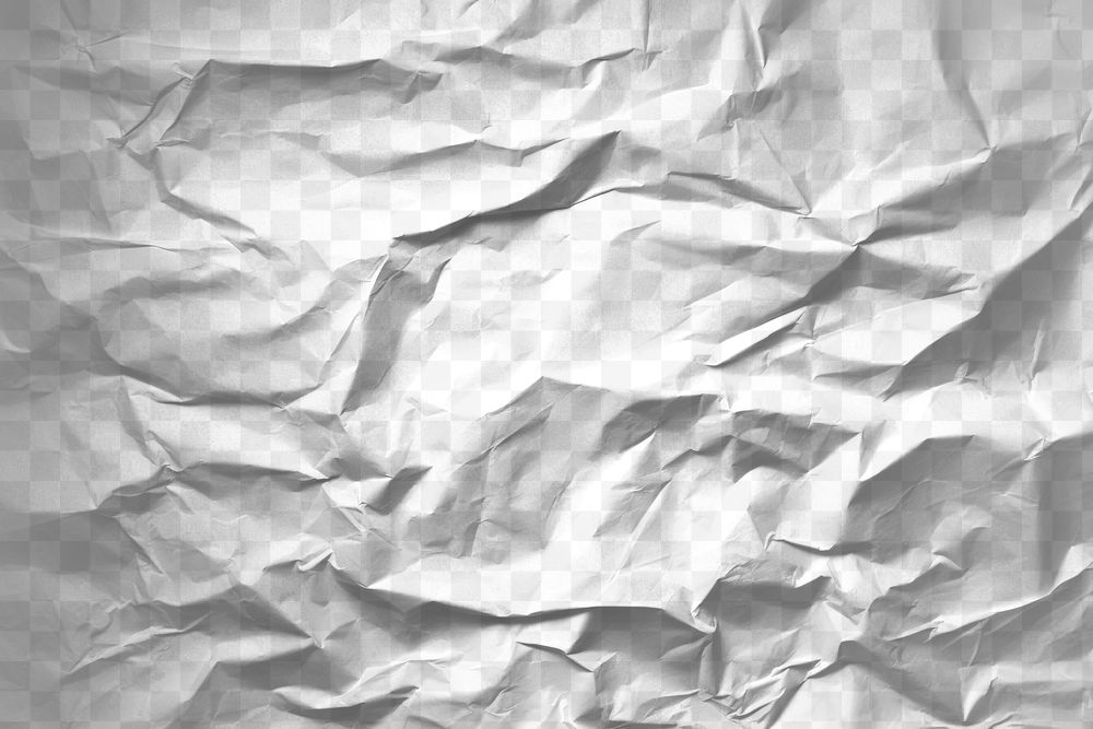 PNG crumpled paper effect, transparent background 