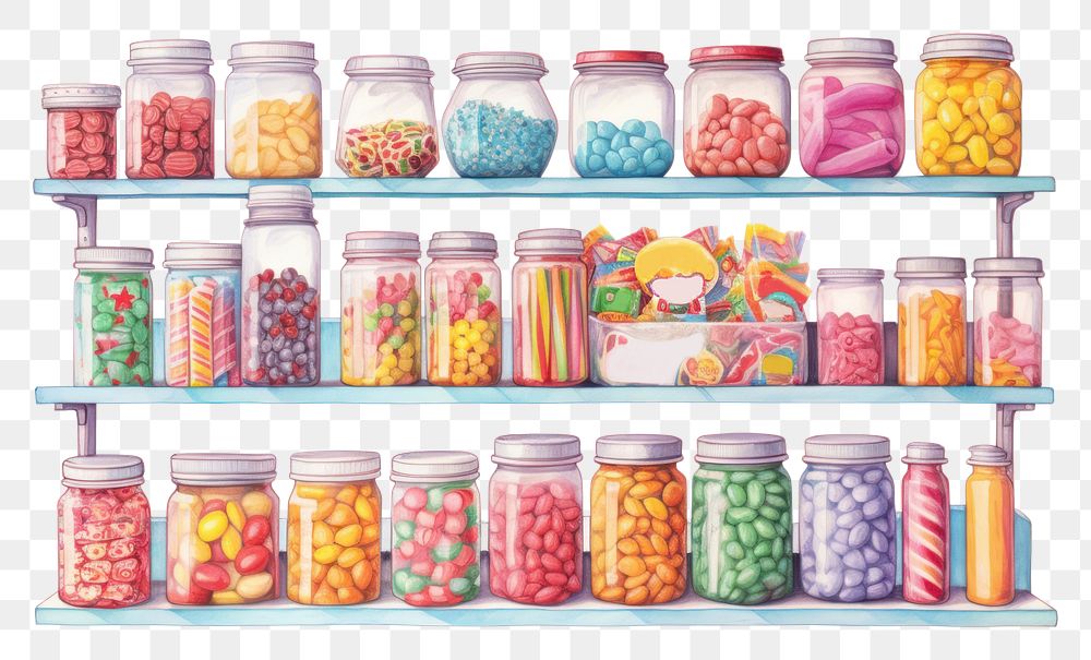 PNG Candy aisle food jar confectionery. AI generated Image by rawpixel.