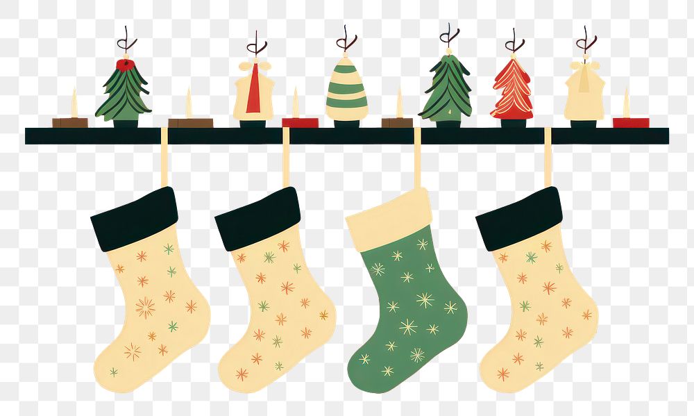 PNG Christmas socks celebration decoration tradition. 