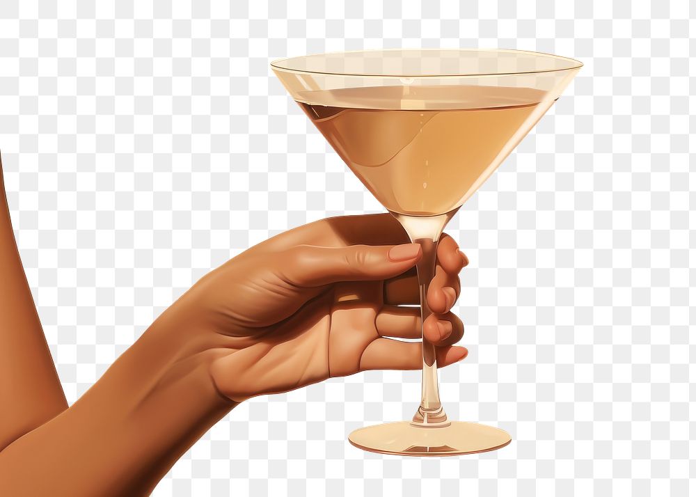 PNG Women hands holding martini cocktail glass drink cosmopolitan. 