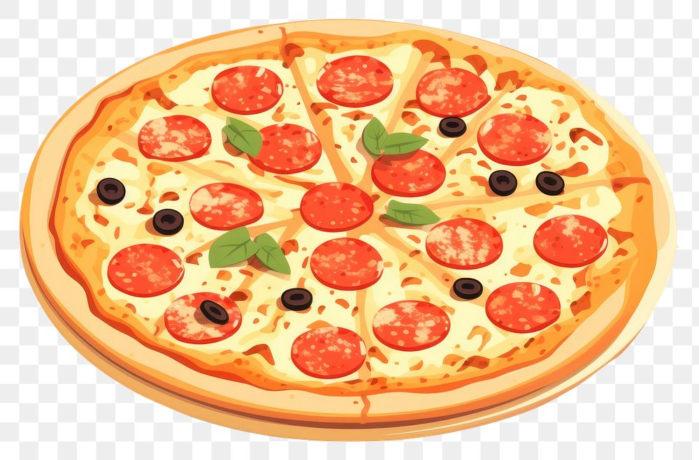 PNG Pizza food pepperoni vegetable. AI generated Image by rawpixel.