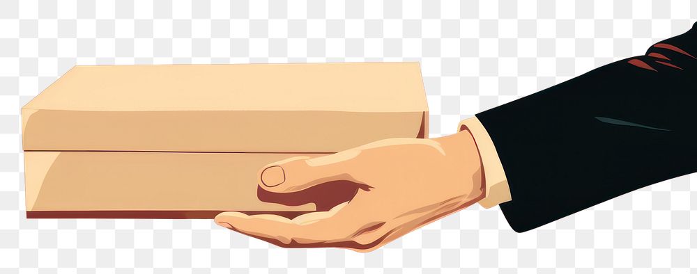 PNG Hand holding box cardboard adult agreement. AI generated Image by rawpixel.