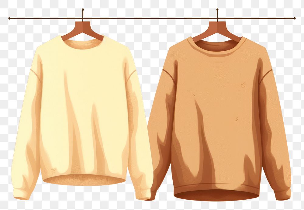 PNG Couple matching sweaters sweatshirt sleeve coathanger. AI generated Image by rawpixel.