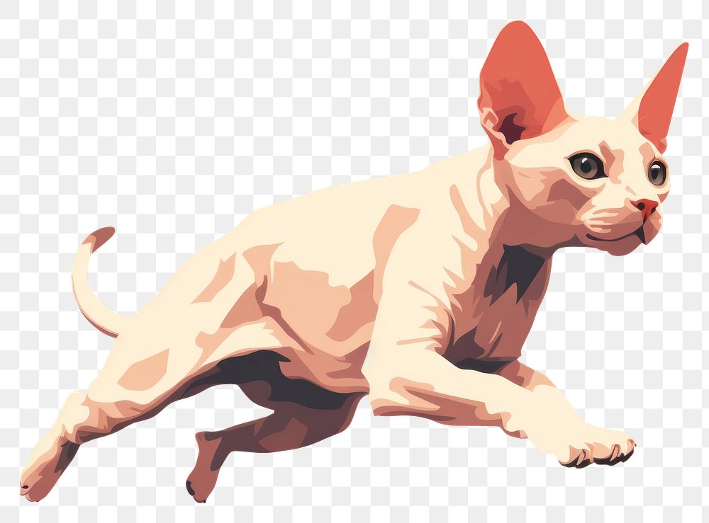 PNG Jumping sphynx act animal mammal pet. AI generated Image by rawpixel.